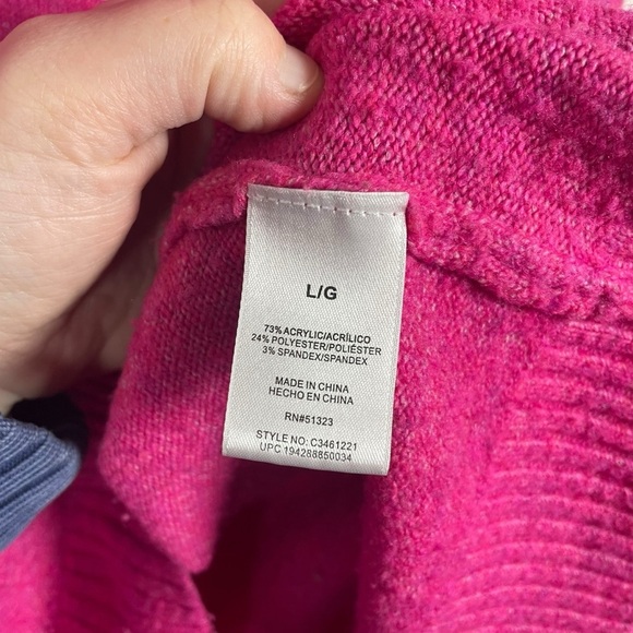 Vince Camuto Women’s Paradox V-Neck Center Seam Sweater in Pink Size L - Picture 6 of 10